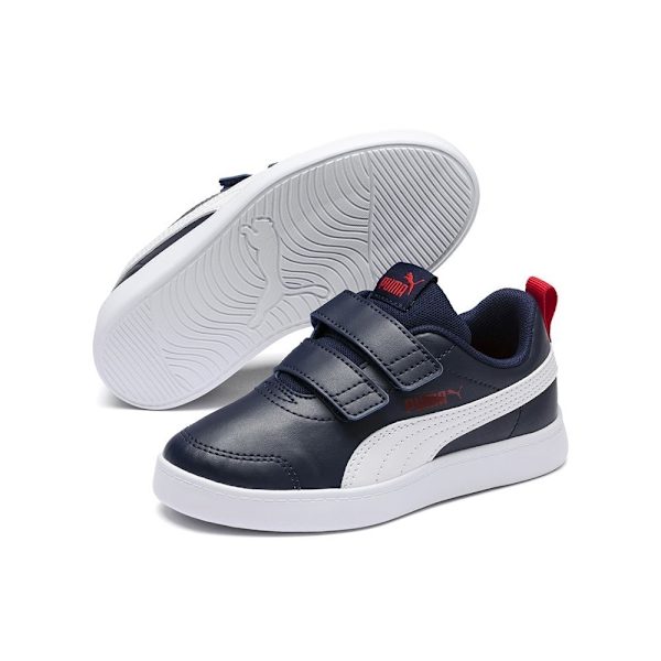 Lågskor Puma Courtflex V2 V PS Vit,Grenade 27.5
