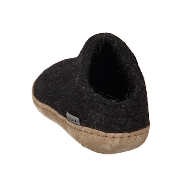 Hjemmesko Glerups DK Charcoal Lammwollfilz Sort 45