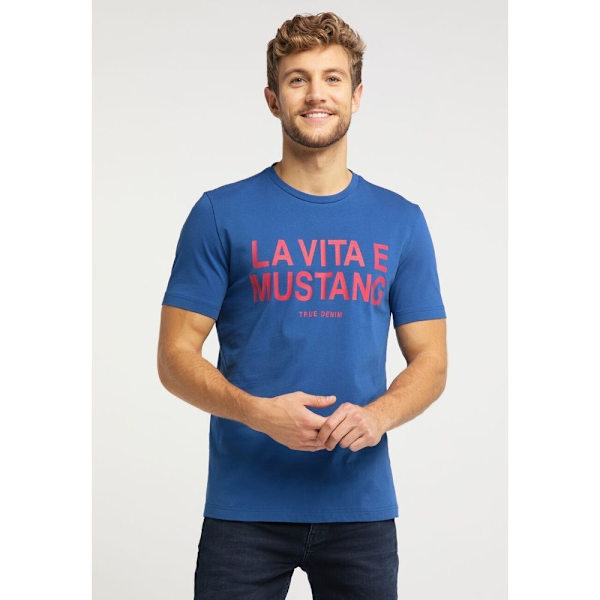 Shirts Mustang Alex C Print Blå 164 - 169 cm/S