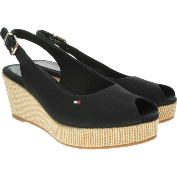 Sandaler Tommy Hilfiger Iconic Elba Sling Back Wedge Sort 41