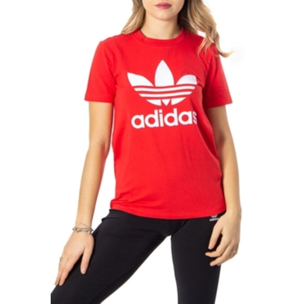 T-shirts Adidas Trefoil Tee Rød 158 - 163 cm/S