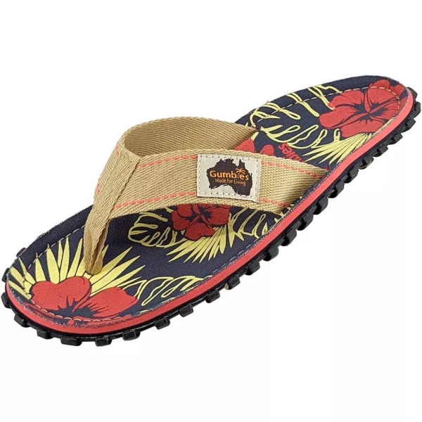 Flip-flops Gumbies Islander Denim Hibiscus Beige 38