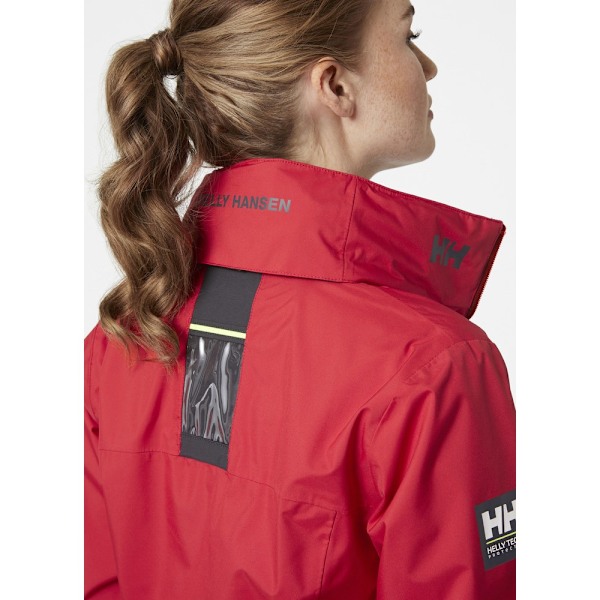 takki Helly Hansen Crew Hooded Tummanpunainen 166 - 170 cm/M