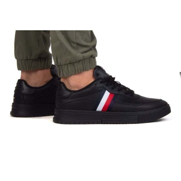 Puolikengät Tommy Hilfiger Supercup Leather Stripes Mustat 46