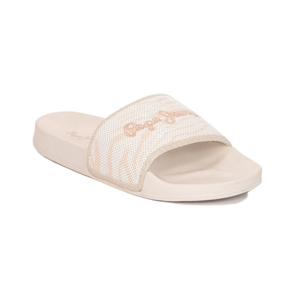 Tofflor Pepe Jeans Off Lac Slider Zebra Beige,Krämiga 41