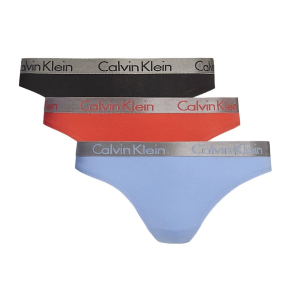 Majtki Calvin Klein 3 pack Thongs Sort,Rød,Blå XS