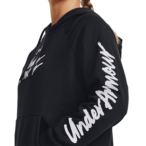 Puserot je Fleecet Under Armour Ua Rival Fleece Graphic Hdy Mustat 158 - 162 cm/XS