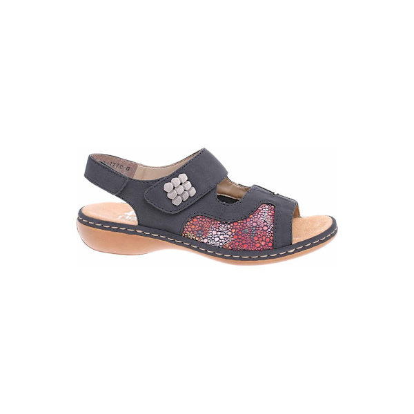 Sandaler Rieker 6598914 Gråa,Röda,Grafit 41