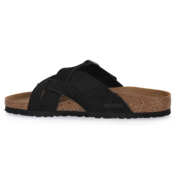 Tøffel Birkenstock Lugano Desert Buck Lea Calz S Sort 42