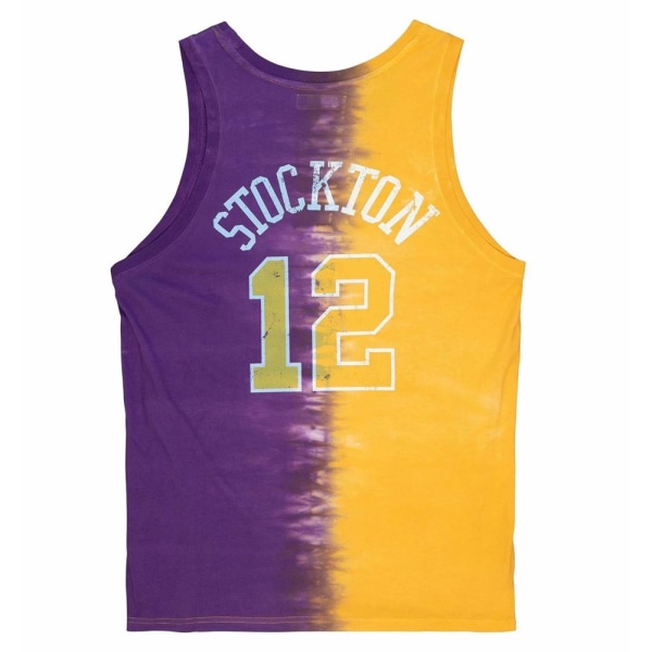 Shirts Mitchell & Ness Nba Utah Jazz John Stockton Lila,Gula 193 - 197 cm/XXL