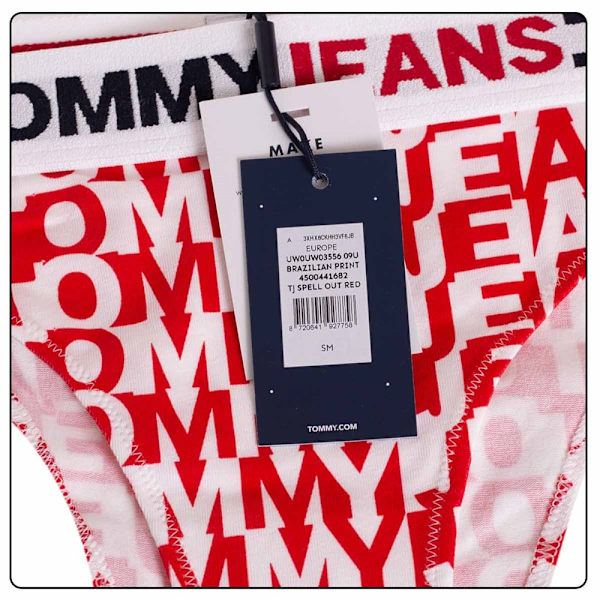 Majtki Tommy Hilfiger UW0UW0355609U Valkoiset,Punainen XS