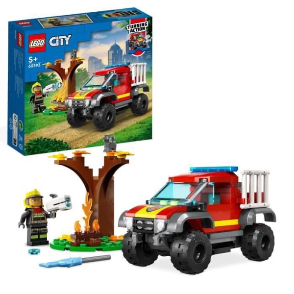 LEGO® City 60393 Brandmans räddning i terräng, leksaksbil, brandmansminifigur