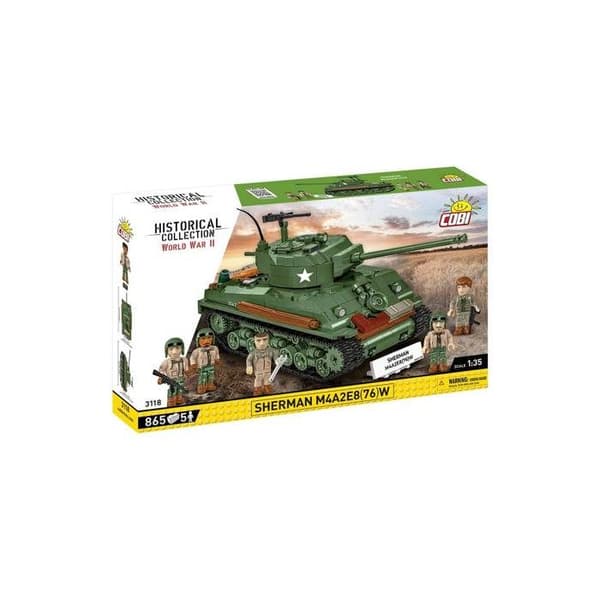 Byggset - COBI - Sherman M4A2E8(76)W - 865 delar - 1:35 - Grön Grön