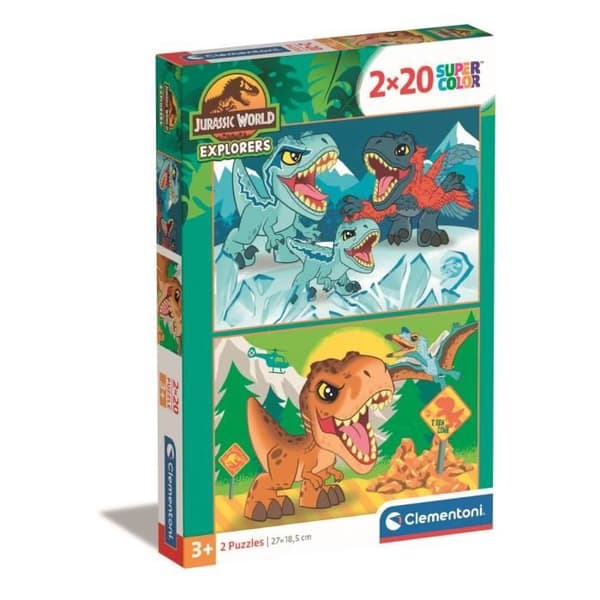 Clementoni palapeli super väri jurassic world, 2x20kpl.