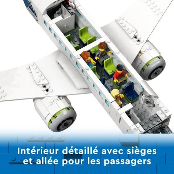 LEGO® City 60367 Flygplansleksak med flygbuss, bogserbåt, bagagebil och 9 minifigurer Flerfärgad