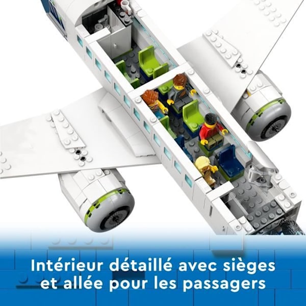 LEGO® City 60367 passagerflylegetøj med lufthavnsbus, slæbebåd, bagagevogn og 9 minifigurer Flerfärgad