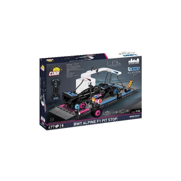 Byggesæt - COBI - COBI 1685 - BWT Alpine F1 Pit Stop - Sort - At samle selv Svart