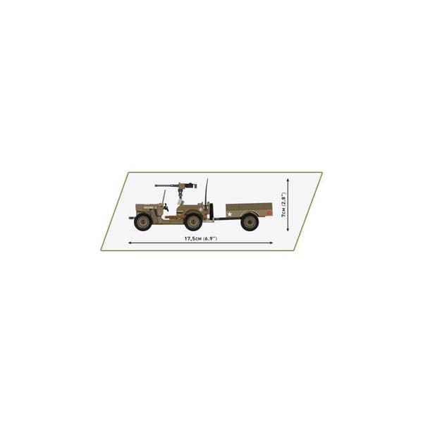 Rakennusleikki - COBI - Willys MB & Trailer - 200 osaa - 2 figuuria - Ruskea brun