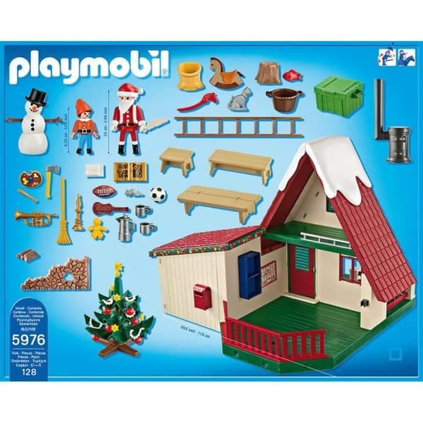 PLAYMOBIL - 5976 - Tomtens hus Beige, vit, brun, röd och grön