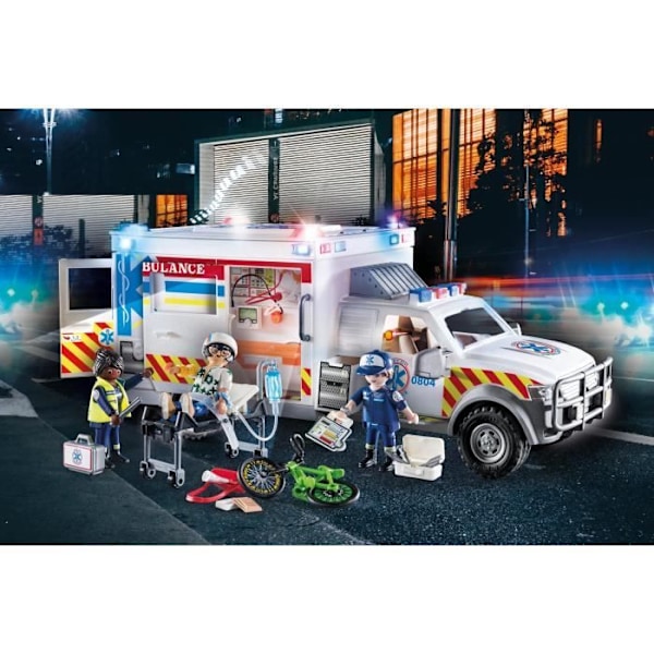 PLAYMOBIL - 70936 - City Action The Rescuers - Ambulanssi pelastajilla ja loukkaantuneilla Vit