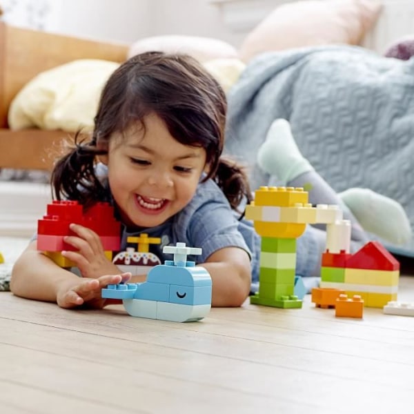 LEGO® 10909 DUPLO Classic Hjärtlådans första set, pedagogisk leksak, byggstenar för baby 1,5 år gammal