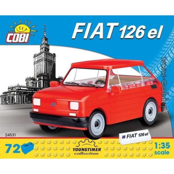 Rakennuspelit - Fiat 126 P punainen - 72 kpl 1/35 Cobi