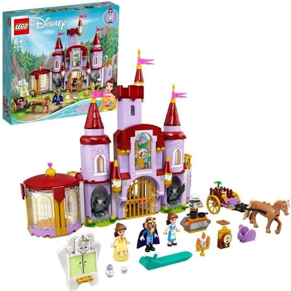 LEGO® 43196 Disney® Skønheden og Udyret Slot, Disney® filmlegetøj med minifigurer Lilla