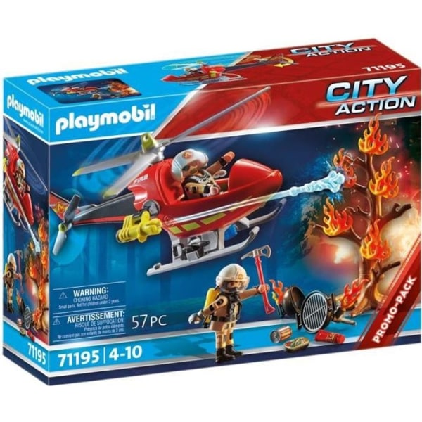 PLAYMOBIL - Brandmandsbombehelikopter - City Action - Brandmænd Flerfärgad