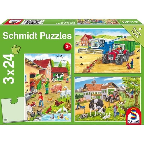 Palapeli lapsille 3x24 palaa - Tilalla - SCHMIDT AND SPIELE
