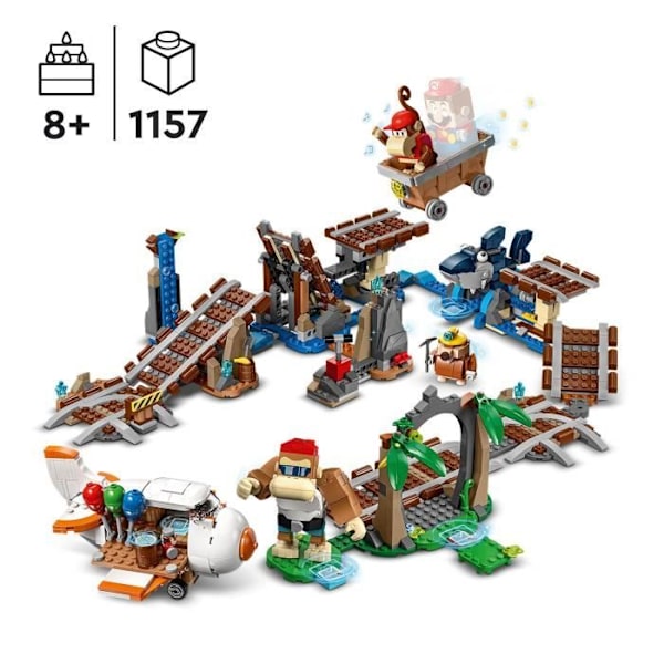 LEGO® Super Mario 71425 Diddy Kong Mine Cart Race udvidelsessæt, kombineres med startpakke Flerfärgad