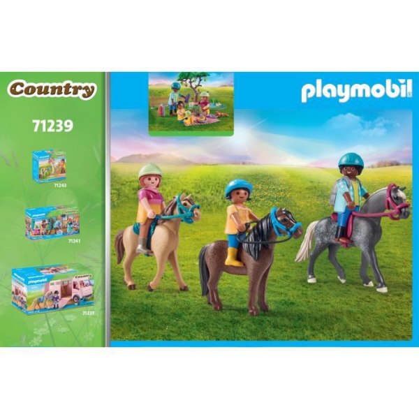 PLAYMOBIL - 71239 - Maa - Ratsastajat, hevoset ja piknik - Sekalaiset - 5 vuotta - Saksa Flerfärgad