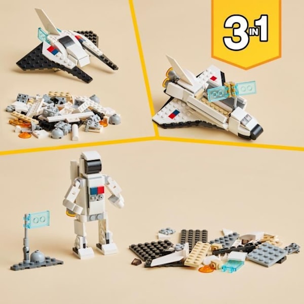LEGO® Creator 3-i-1 31134 rymdfärja, astronaut minifigurleksak med rymdskepp, barn 6 år gamla Flerfärgad