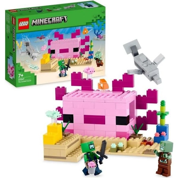 LEGO® Minecraft 21247 Axolotl House, børnelegetøj med zombier, delfiner og fisk Flerfärgad