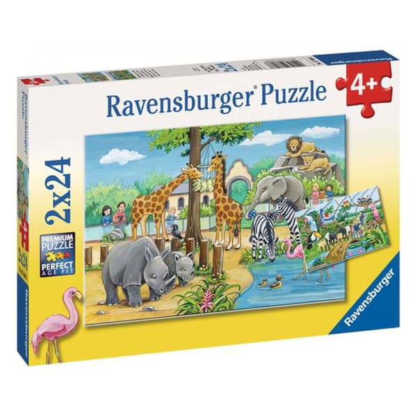 Palapeli - RAVENSBURGER - Eläintarhassa - 24 palaa - 2 Palapeliä - Monivärinen Multifarvet