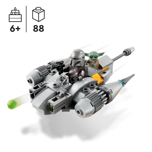 LEGO® Star Wars 75363 Mandalorian N-1 Fighter Microfighter, Boba Fettin kirja -lelu Yoda-vauvahahmolla Vit