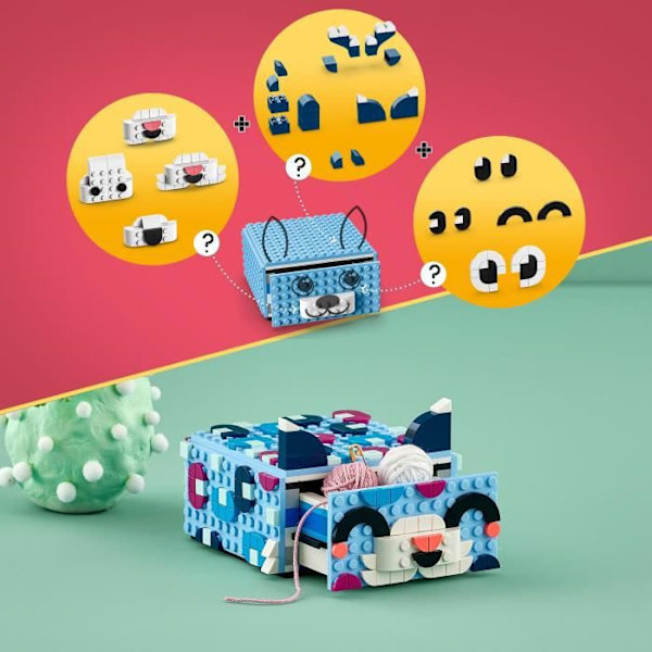 LEGO® DOTS 41805 Den kreative dyreskuffe, mosaiksæt, opbevaringsboks, kreative hobbyer
