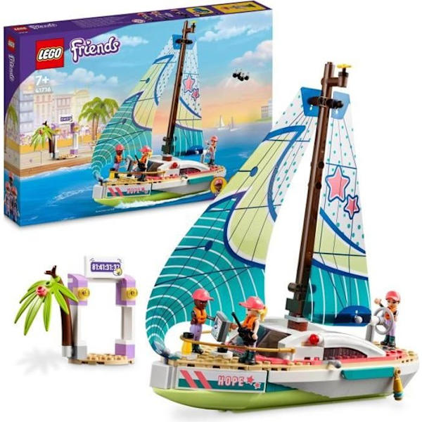 LEGO 41716 Friends Stephanien meriseikkailu, vene- ja droonilelu, matkustaminen mininukkejen kanssa, 7-vuotiaat ja sitä vanhemmat lapset Flerfärgad