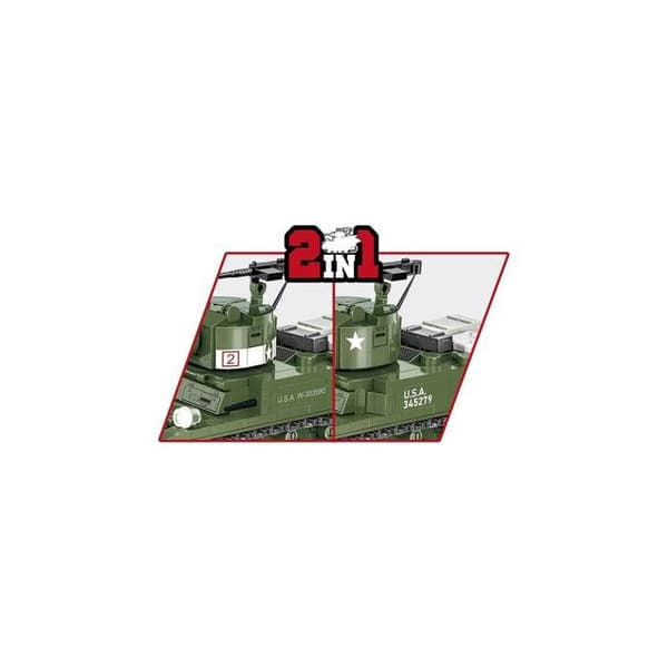Byggset - COBI - M3 Stuart - 511 element - 2 figurer - Grön Grön