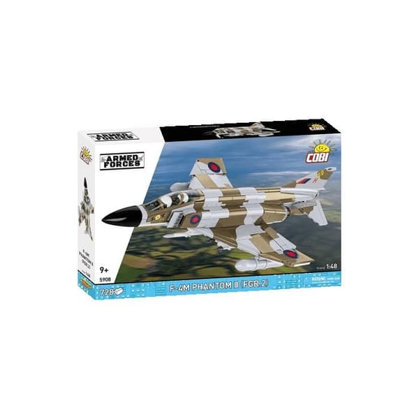 Byggset - COBI - F-4M PHANTOM II (FGR.2) - Flygplan - Vit och brun - Längd 45 cm