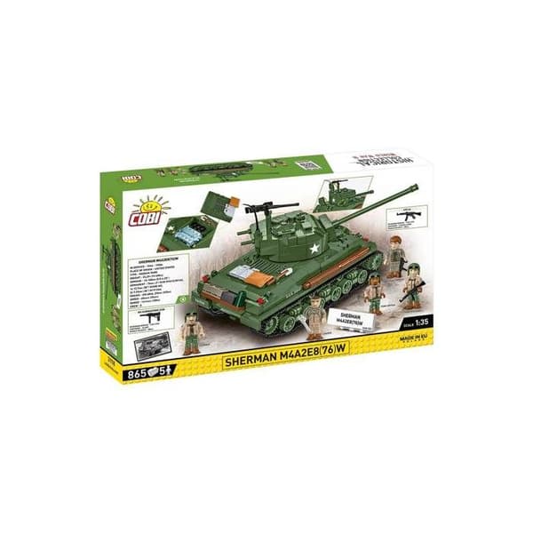 Rakennusleikki - COBI - Sherman M4A2E8(76)W - 865 osaa - 1:35 - Vihreä Grön