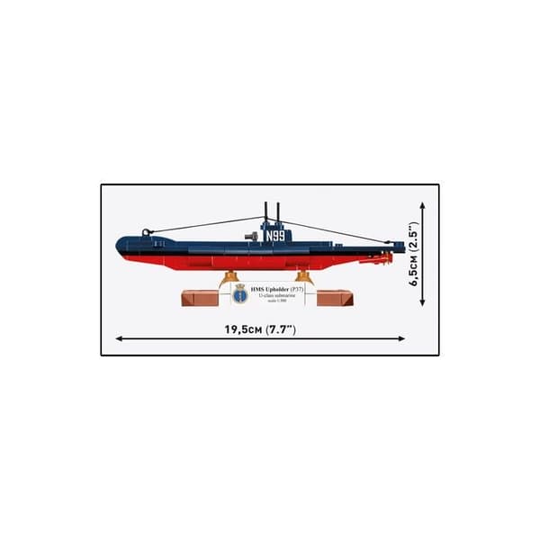 COBI 4862 - HMS UPHOLDER (P37) U-KLASS UBÅT - BYGGSET - BLÅ OCH RÖD