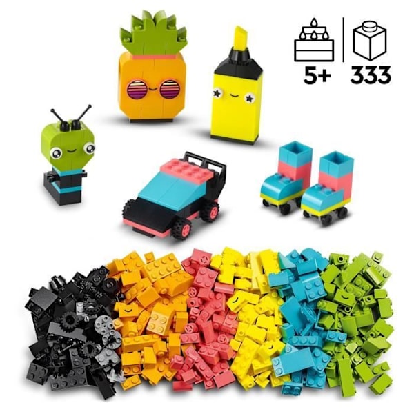 LEGO® Classic 11027 Neon Creative Fun, tiililelu, auto ja muukalainen Flerfärgad