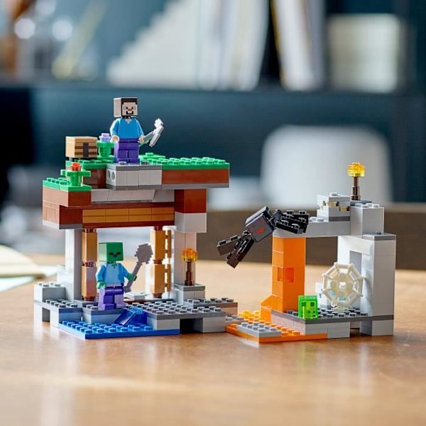 LEGO® Minecraft 21166 hylätty kaivos, lelu zombiluolalla ja Steve-minihahmo Grön