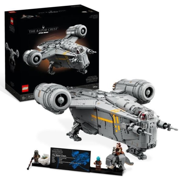 LEGO Star Wars 75331 Razor Crest, Spaceship Model Kit, The Mandalorian, UCS Collection Grå