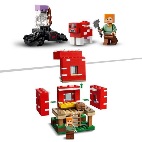 LEGO® 21179 Minecraft Svamphuset, byggleksaksset för barn från 8 år, presentidé, med minifigurer