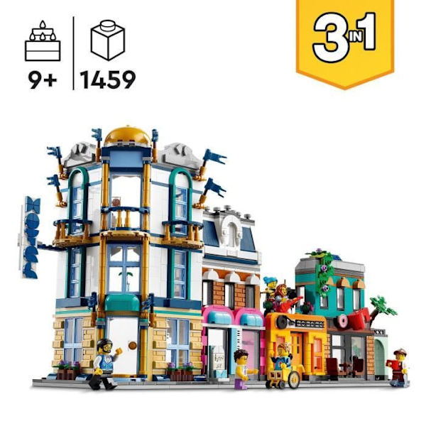 LEGO® Creator 31141 The High Street, byggelegetøj med skyskraber og Market Street, gaveidé Flerfärgad