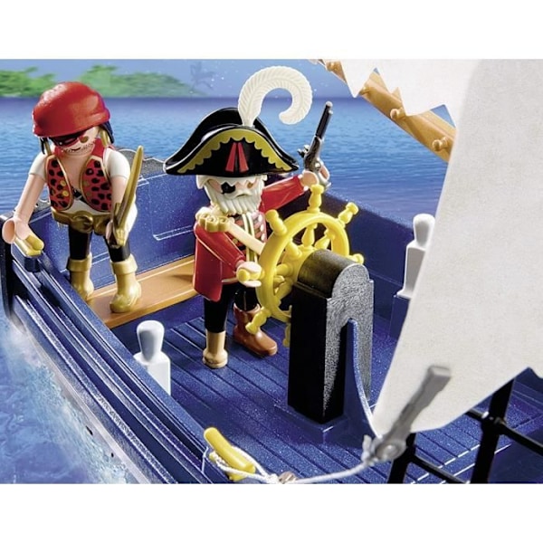 PLAYMOBIL 5810 Piratkutter, med kanon, Flyder i vandet, 3 figurer, 84 dele, Pirater, Fra 4 år Flerfärgad