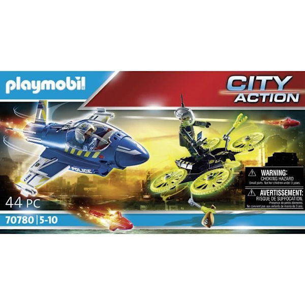 PLAYMOBIL - 70780 - Poliisin suihkukone ja drone - Monivärinen - Sininen - Playmobil City Action Flerfärgad