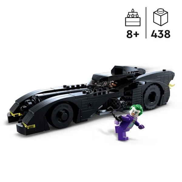 LEGO® DC 76224 Batmobile: Batman and The Joker Chase, Batmobile autolelu, minihahmoilla Svart
