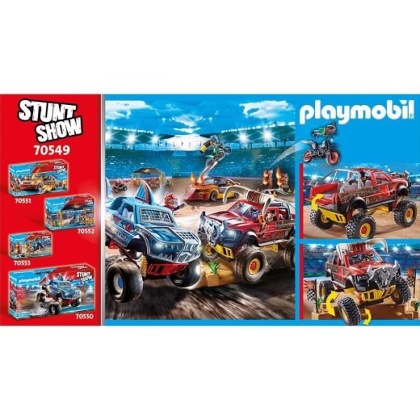 PLAYMOBIL - 70549 - 4x4 Stunt Show Bull - Blå - Blandat - 970g